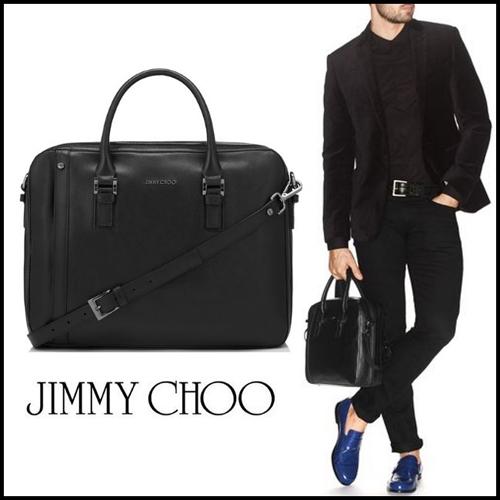 【JIMMY CHOO】ジミーチュウ スーパーコピー メンズ サフィアーノレザー2WAYバッグ Black