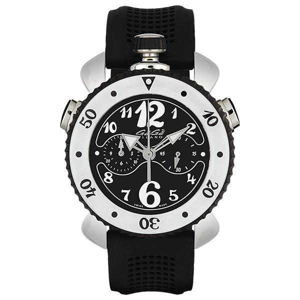 ガガミラノ コピー 腕時計 クロノ スポーツ 45mm ステンレス ラバー 45 白/黒